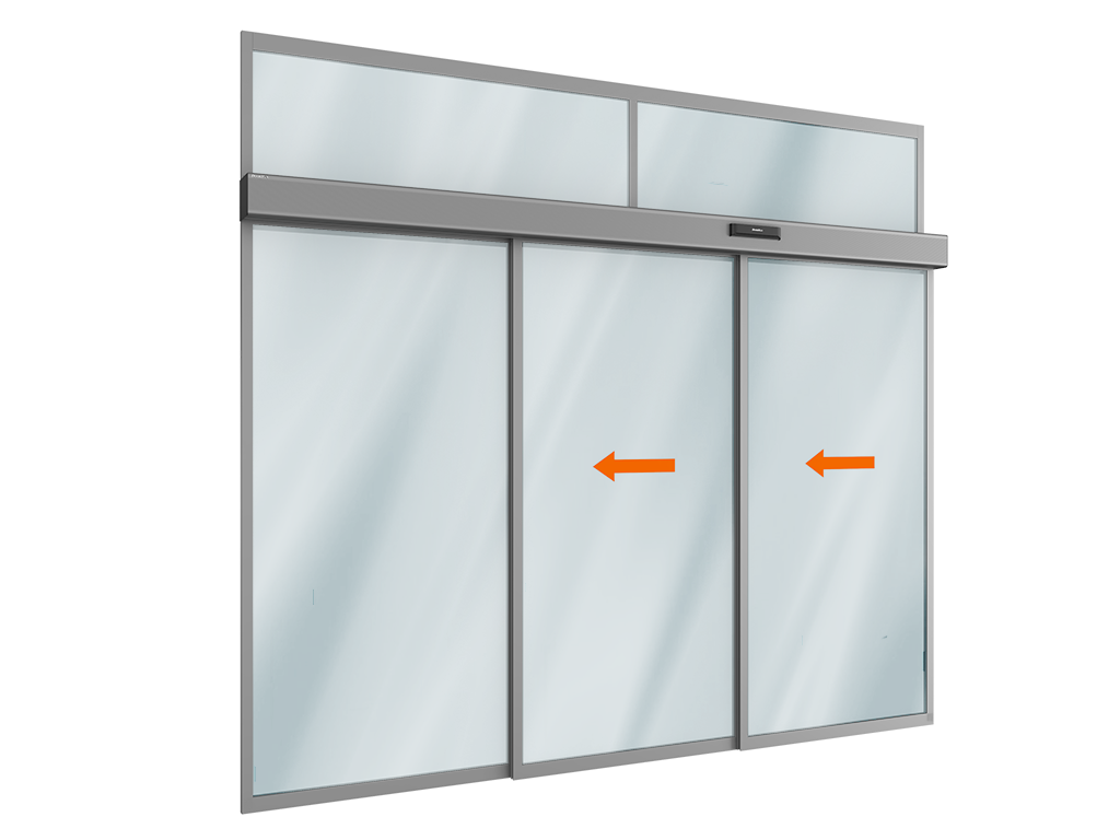 Teleskopik surish eshigi komplekti (ikki harakatlanuvchi va bitta harakatsiz yengil yaratish va fraumuga) AD-SP-TELESCOPE dvigateli uchun